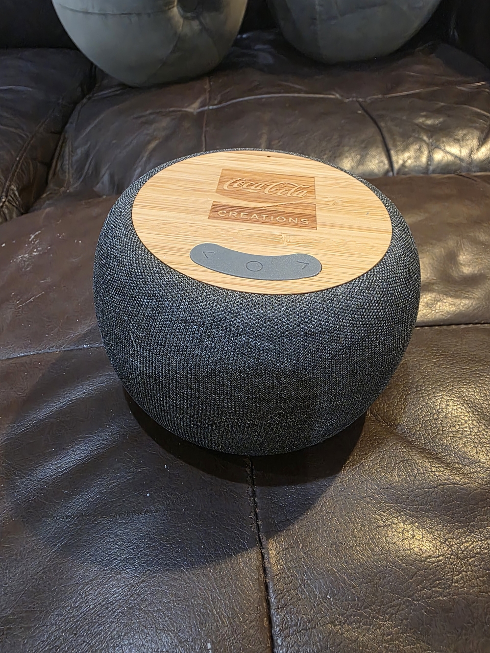 Coca-Cola Creations Bamboo Top Smart Speaker - Charcoal Gray